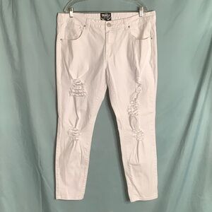 Thrill White Distressed Skinny Jeans Size 20/21